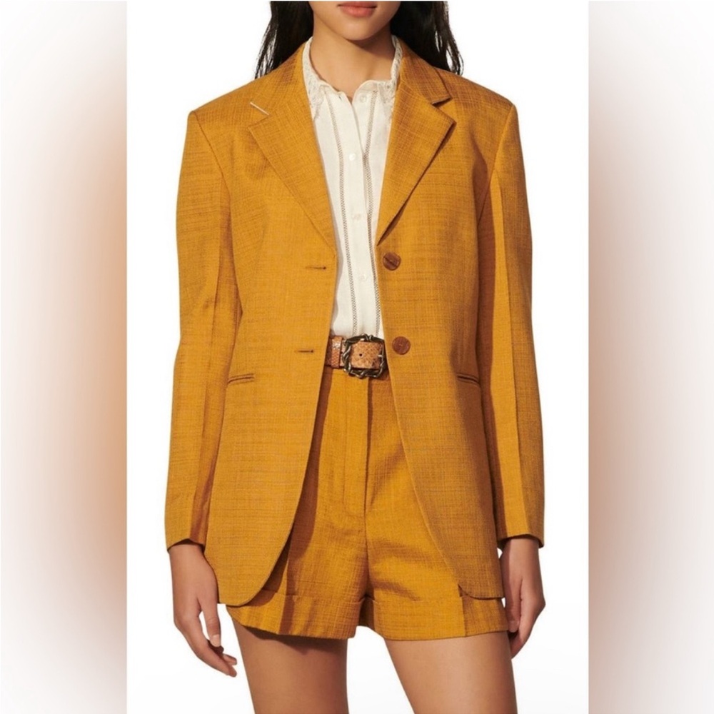 SANDRO Women's Mustard Blazer. Size 38